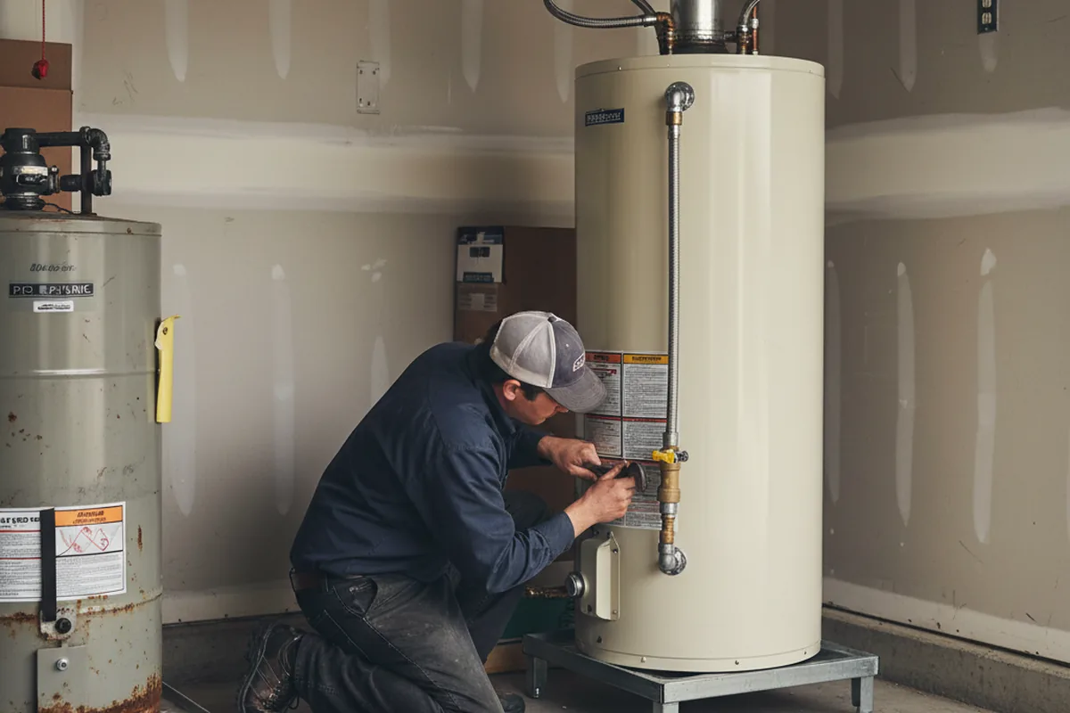Water heater and shutoff valve replacement in Arlington